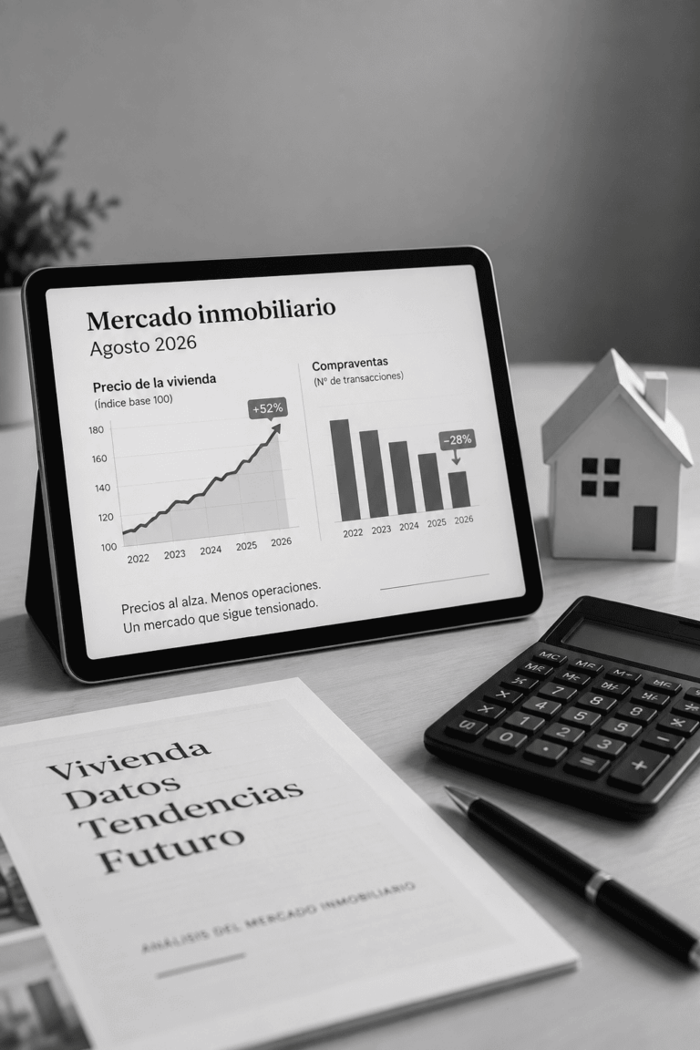 Gráfica del mercado inmobiliario en agosto de 2026